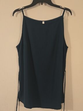 Haute Fox Sleeveless Teal Back-Tie Tank Top Camisole 2XL